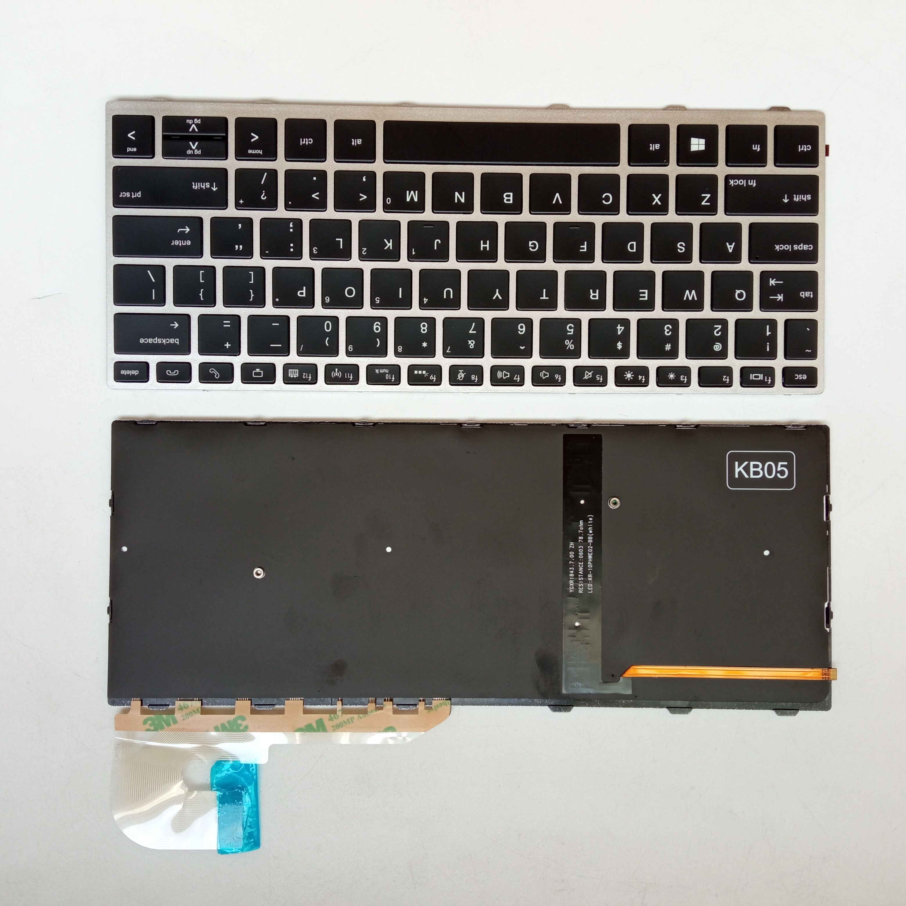 Picture of New Replacement Laptop Keyboard For HP 830G5/830G6/735G3/836G5/730G5/730G6/835G5 SILVER FRAME BLACK Backlit (OEM) US Layout